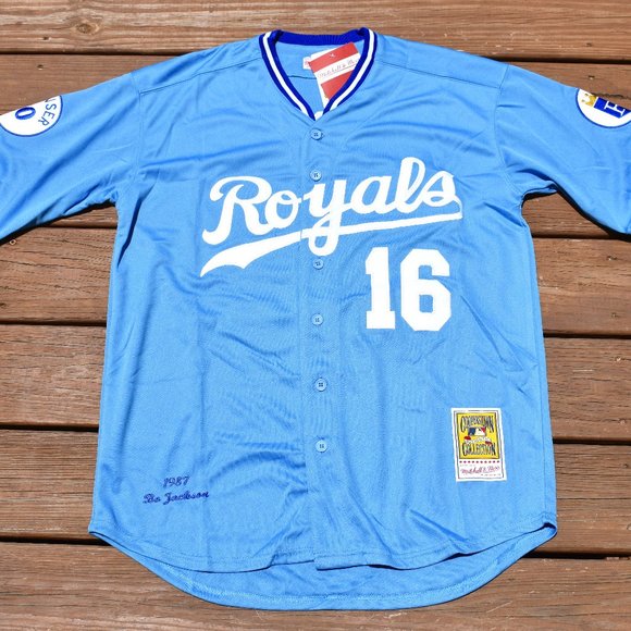 New!! Bo Jackson Kansas City Royals Blue Baseball Jersey Adult Men's Sizes - Picture 2 of 2